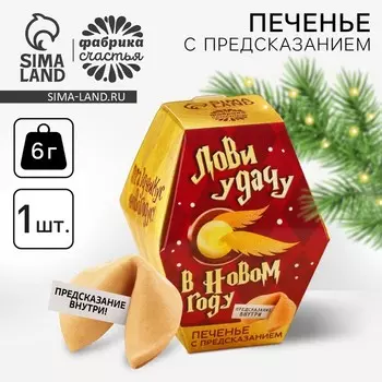 Печенье с предсказаниями на новый год в коробке «Акцио удача»