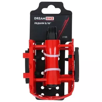 Педали 9/16" Dream Bike, с подшипниками, пластик/сталь, цвет красный
