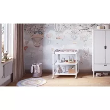 Пеленальный столик Polini kids Simple 1080, с колесами, цвет белый