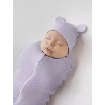 Пеленка-кокон на молнии с шапочкой Fashion, рост 68-74 см, цвет сиреневый