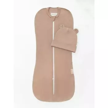 Пеленка-кокон на молнии с шапочкой Fashion, рост 68-74 см, цвет бежевый