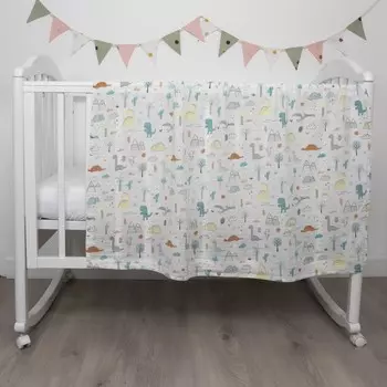 Пеленка муслиновая «Динозаврики», размер 120х120 см