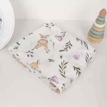 Пеленка муслиновая, «Оленёнок Дашер», размер 120Х120 см