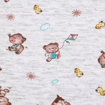Пелёнка детская Белые мишки 90х90см, футер с начесом, 100% хлопок