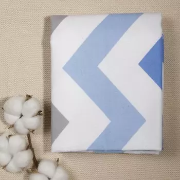 Пелёнка фланелевая Зигзаг, размер 75х120 см, голубой, 170 г/м, хлопок 100%