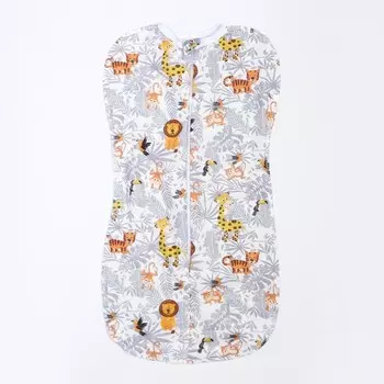 Пелёнка-кокон Джунгли, фланель 170 г/м, хлопок 100%, рост 62