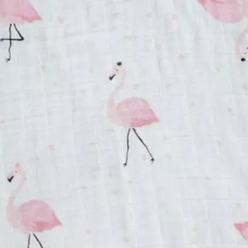 Пелёнка муслиновая Крошка Я «Фламинго» 75х120 см, двухслойная, 70% бамбук, 30% хлопок
