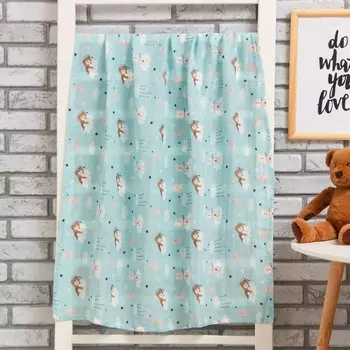 Пелёнка муслиновая Крошка Я «Мишки» 70х120 см, двухслойная, 100% хлопок