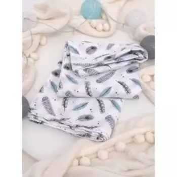Пелёнка муслиновая «Перья», размер 120x135 см