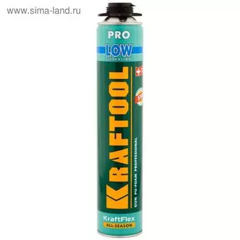 Пена KRAFTOOL KRAFTFLEX PREMIUM PRO LOW, проф., монтажная, пистолетная, всесезонная, 800мл