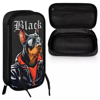 Пенал 1 секция 100 х 200 мм, текстильный, Феникс "Доберман"