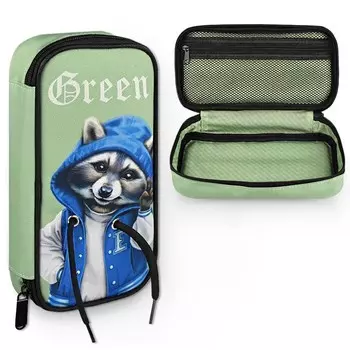 Пенал 1 секция 100 х 200 мм, текстильный, Феникс "Енот"