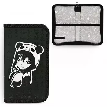 Пенал 1 секция, 110 х 190 х 27 мм, ламинированный картон, ПКК 03-19 "Тянка-панда", (объемный 3D-рисунок с эффектом лака)