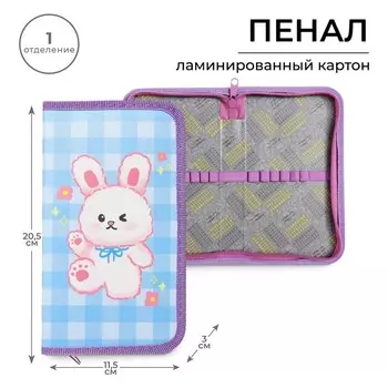 Пенал школьный, 1 секция, 11.520.53 см «Зайка»