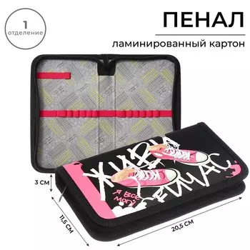 Пенал школьный, 1 секция, 11.520.53 см «Кеды»