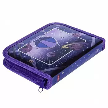 Пенал 1 секция, 130 х 190 х 30 мм, Hatber "Невесомость" ламинированный картон, фиолетовый NPn_36067