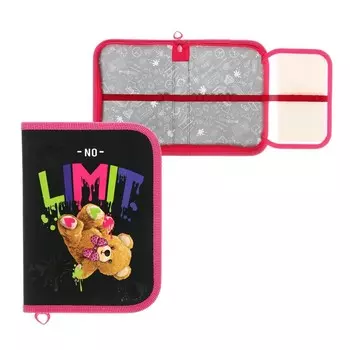 Пенал 1 секция 130 х 190 х 30 мм, с откидной планкой, ПКК 07-19 "Плюшевый мишка" ламинированный картон, с эффектом 3D