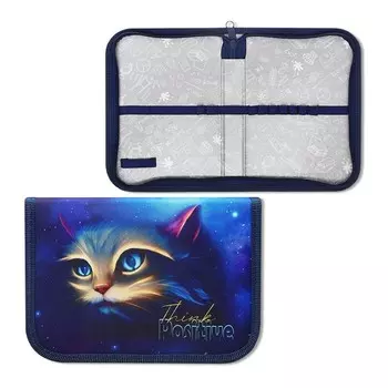 Пенал 1 секция, 130 х 190 Х 30 мм, текстильный, ПКТ 04-20 "Магия кота" 71990