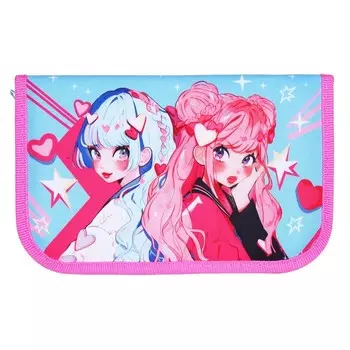 Пенал школьный, 1 секция, 13214 см «Аниме подружки»