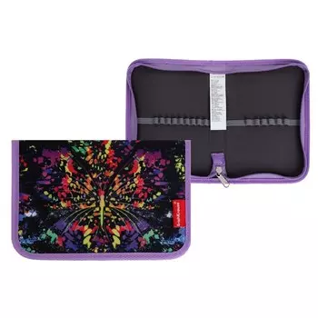 Пенал 1 секция 135*205 ткань ErichKrause дев Butterfly сир/чер 52545