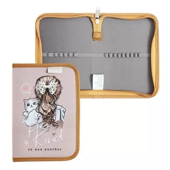 Пенал 1 секция, 135 х 205 х 30 мм, текстильный, ErichKrause Lovely Friends, 57545