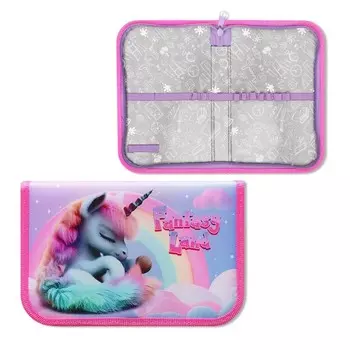 Пенал 1 секция, 135 х 212 х 26 мм, текстильный, ПКТ 04-20 МАХ, "Зефирная единорожка" 71998