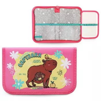 Пенал 1 секция 135 х 212 х 27 мм, откидная планка, текстильный, ПКТ 07-20 МАХ "Капибара" 72015