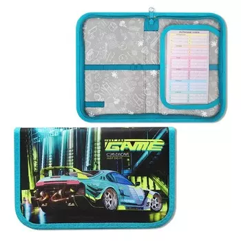 Пенал 1 секция 135 х 212 х 27 мм, откидная планка, текстильный, ПКТ 07-20 МАХ "Game auto" 72018