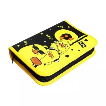 Пенал 1 секция, 140 х 200 х 40 мм, 2 откидные планки, тканевый, Hatber "УтяКря"