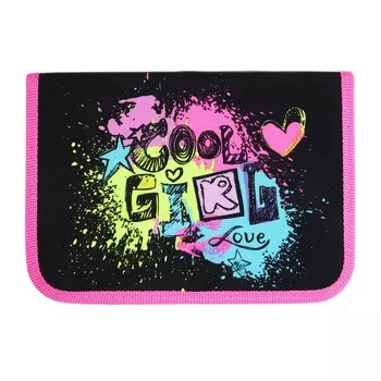 Пенал 1 секция, 140 х 200 х 40 мм, 2 откидные планки, тканевый, Оникс, ПКТ 09-20-1 "Яркий логотип" 701053