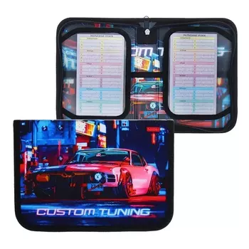 Пенал 1 секция, 140 х 200 х 40 мм, 2 откидные планки, тканевый, Hatber "Ночной дрифт" NPk_74286