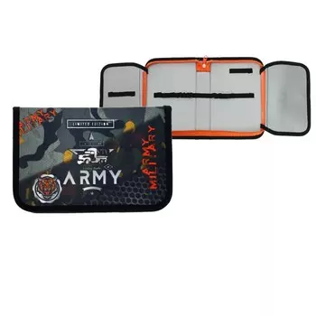 Пенал 1 секция, 2 откидные планки, 130 х 200 мм, ткань, "Разведка"