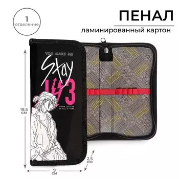 Пенал школьный, 1 секция, 919.52.5 см «Аниме»