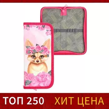 Пенал 1 секция Calligrata "Лисичка", 90 х 195 мм, ламинированный картон