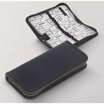 Пенал 1 секция чёрный, 90х190 мм, искуственная кожа