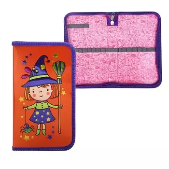 Пенал 1 секция «Волшебница», 115 х 205 мм, эффект металлик, 3D объёмный рисунок
