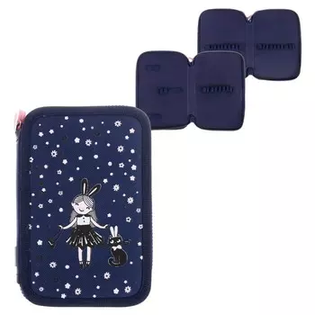 Пенал 2 секции, 120 х 200 х 45 мм, тканевый, Bruno Visconti "Чудесное настроение", 14-051/19