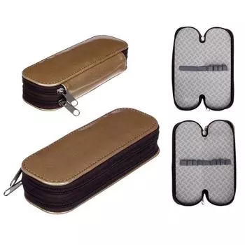 Пенал 2 секции 60 х 195 мм, лакированный кожзам , цвет золотой