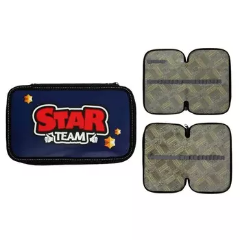 Пенал 2 секции, 125 х 205 х 40 мм, Calligrata 30П26/2 Stars team, ламинированный картон