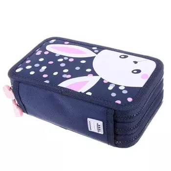 Пенал 3 секции, 120 х 200 х 60 мм, тканевый, Bruno Visconti "Ушастик", 14-052/10