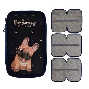 Пенал 3 секции, 125 х 205 х 55 мм, Calligrata 30П26/3 "Бульдог", ламинированный картон