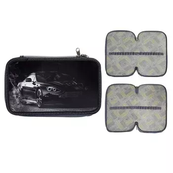 Пенал 3 секции, 125 х 205 х 55 мм, Calligrata 30П26/3 "Тачка", ламинированный картон, чёрный