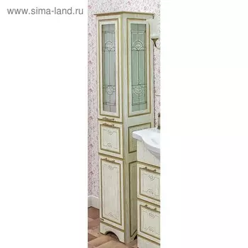 Пенал Адель белый/патина золото, правый