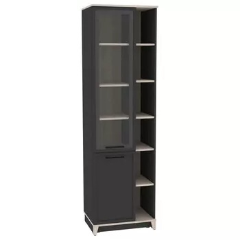 Шкаф - пенал Aurelio 1, 6004552057 мм, цвет антрацит/блеквуд сатиновый