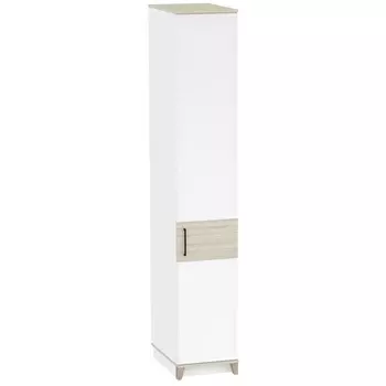 Шкаф - пенал Aurelio 61, с полками, с штангой, 4006002308 мм, цвет белый/блеквуд сатиновый