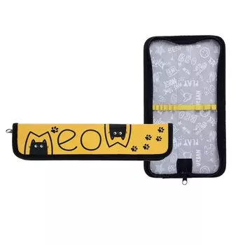 Пенал для кистей, 270 x 70 мм, тканевый, "Оникс" ПКК 10-5 "Мяу"