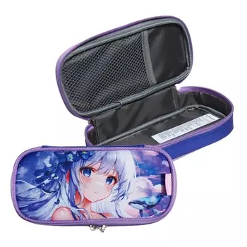 Пенал-футляр 100 х 50 х 210 мм, мягкий, текстильный, ErichKrause Kawaii Whale, 60185