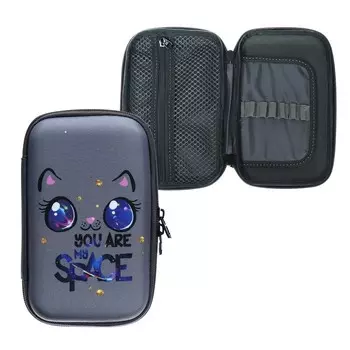 Пенал-футляр 120 х 210 х 50 мм, EVA жесткий, Stavia "Кошка космос"