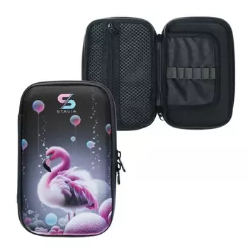 Пенал-футляр 120 х 210 х 50 мм, EVA жесткий, Stavia "Фламинго"