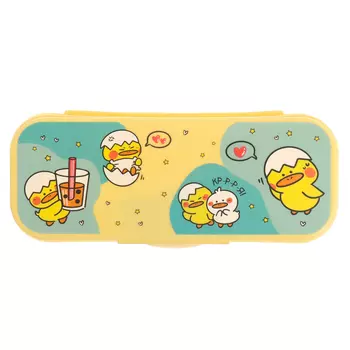 Пенал-футляр 215х90х43 СТАММ "Утки", пластиковый, желтый